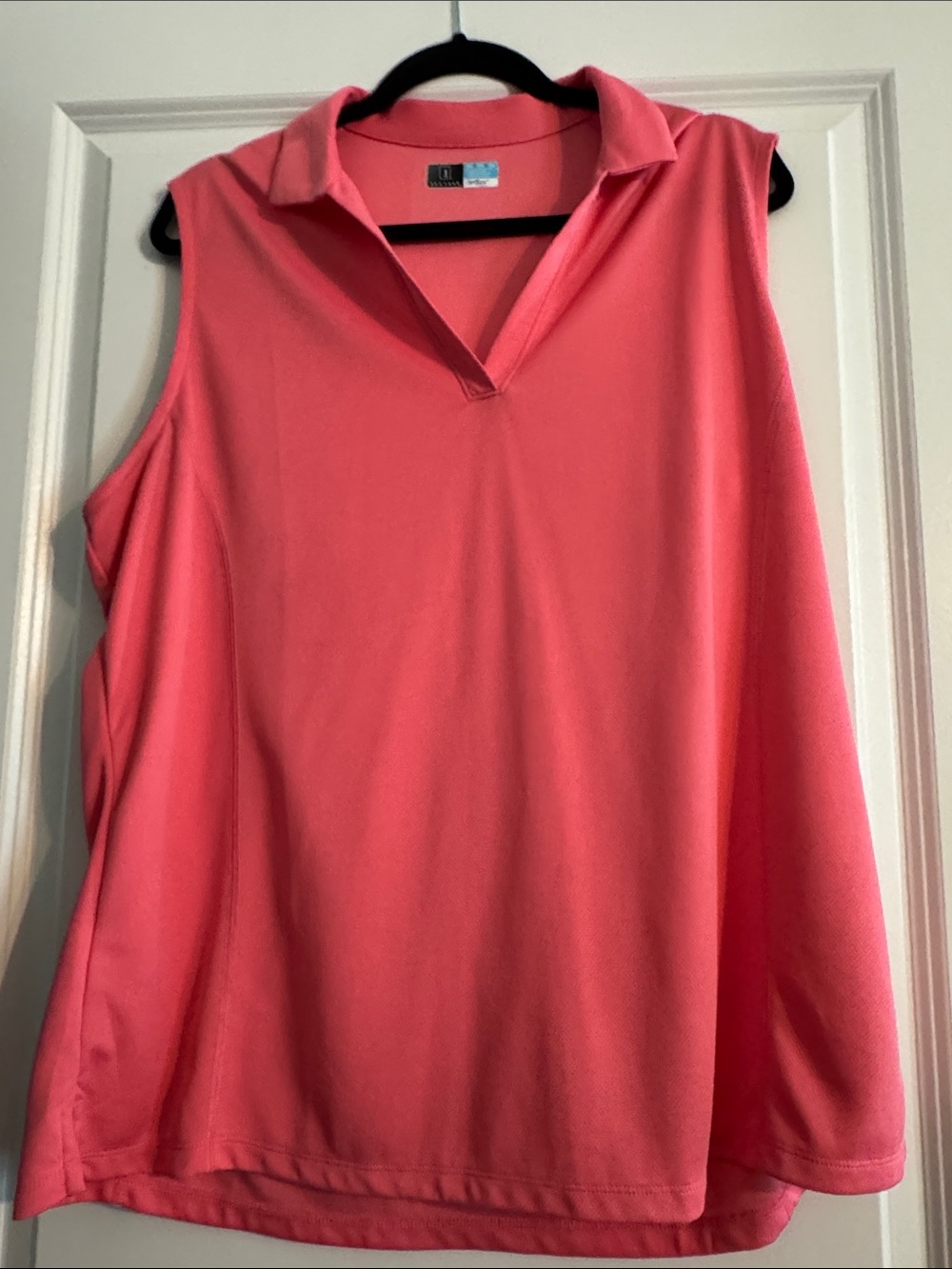 PGA Tour Women’s Sleeveless Polo Tank Top - Coral Pink